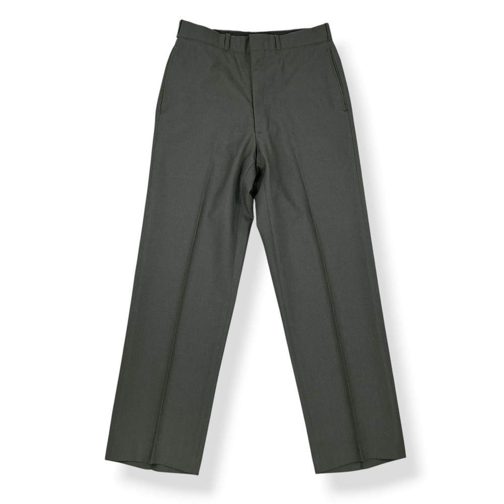 Vintage 80s Army Trousers 30R (28x28.5) Wool AG-344 Class 6 Military Pant Green